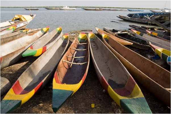 Fishermen's boats in Saly Portudal Senegal, Top African holiday destination