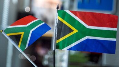 South Africa flags.