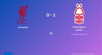Liverpool 0 – 1 Nottingham Forest: Hudson-Odoi scores to stun Anfield to their first loss of the season.