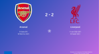 Liverpool comes from behind to draw against an injury-hit Arsenal