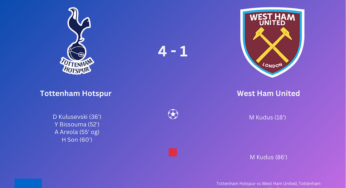 Tottenham hit three goals in eight minutes to seal big comeback victory against West Ham United