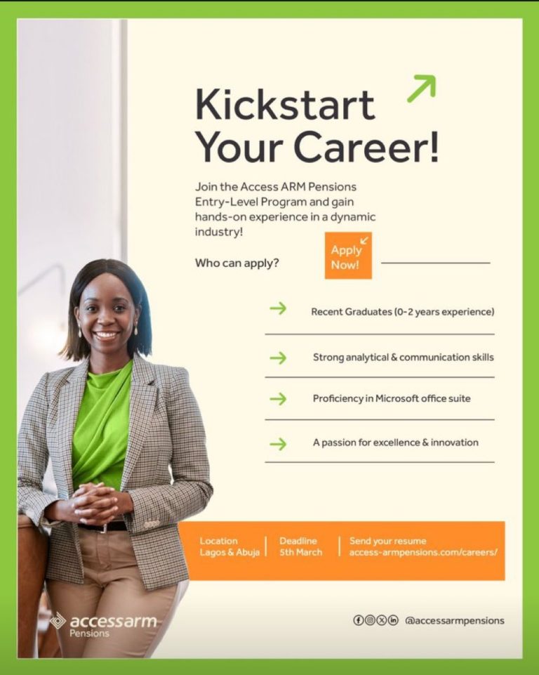 Access ARM is Hiring- Recent Graduates- Lagos and Abuja. - Arbiterz