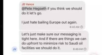 The Atlantic Publishes the full text of exchange of text about US Strike by Trump’s Aids