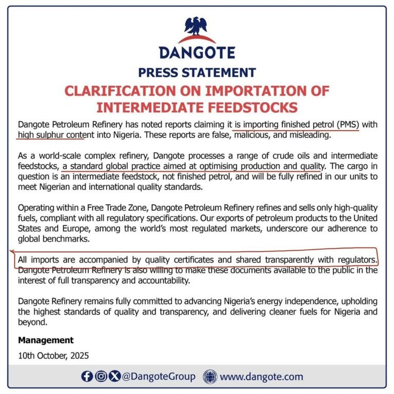 Dangote NMDPRA import ban