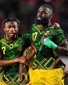 “Mali players celebrate after beating Tunisia on penalties at AFCON 2025 in Casablanca