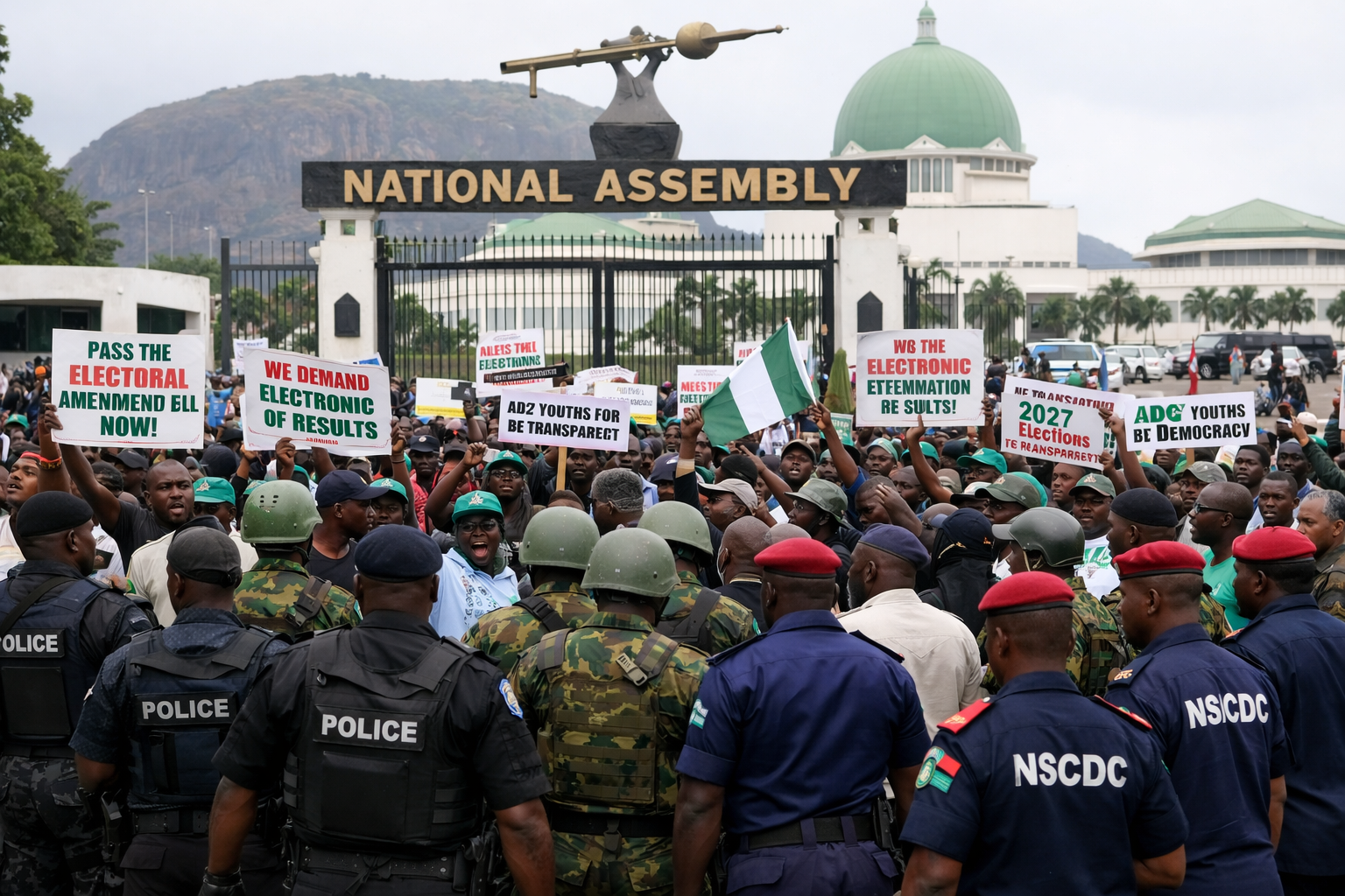 Protesters at National Assembly over Electoral bill Amendment