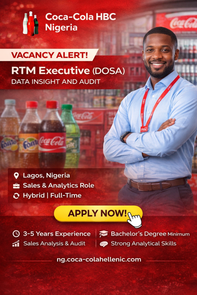 Coca-Cola HBC RTM Executive DOSA Nigeria Job Open Call