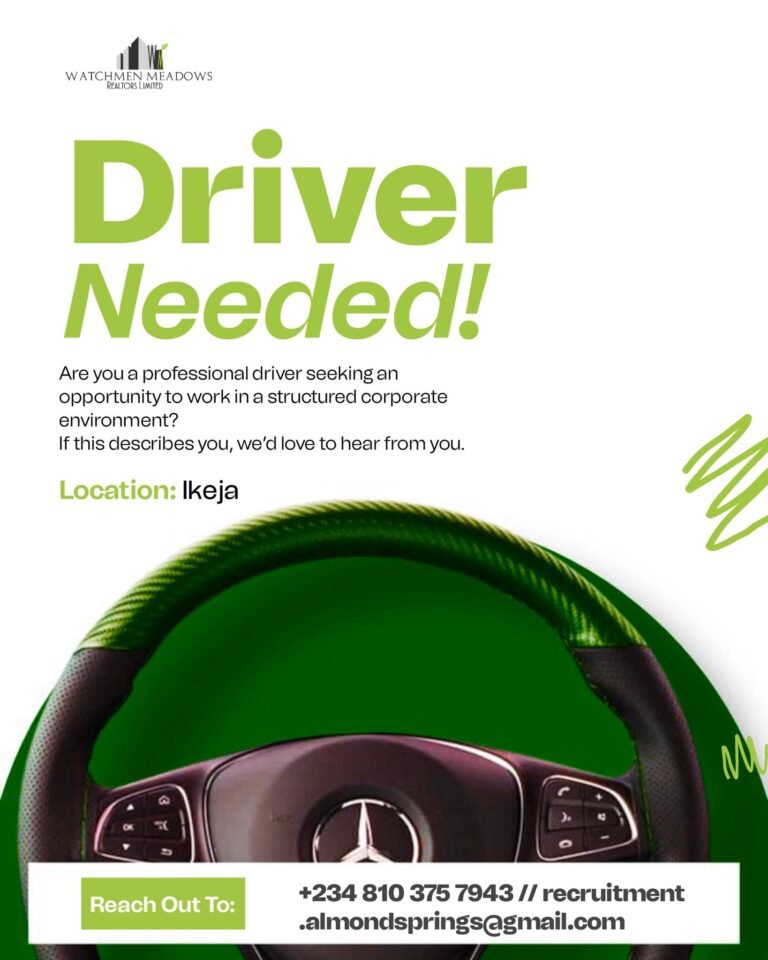 Driver Job at Watchmen Meadows Realtors Limited – Ikeja, Lagos