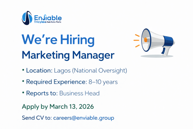 Enviable Tricycle and Auto Parts job