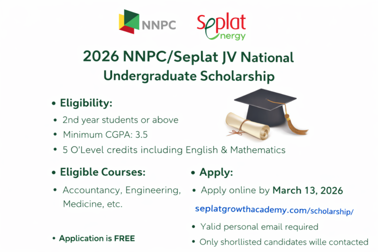 2026 NNPC/Seplat JV National Undergraduate Scholarship