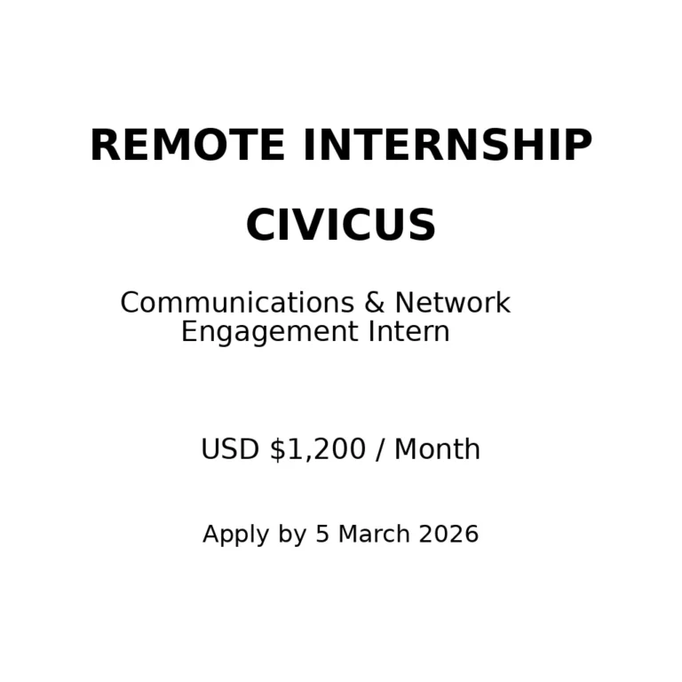 Remote NGO Communications Internship 2026