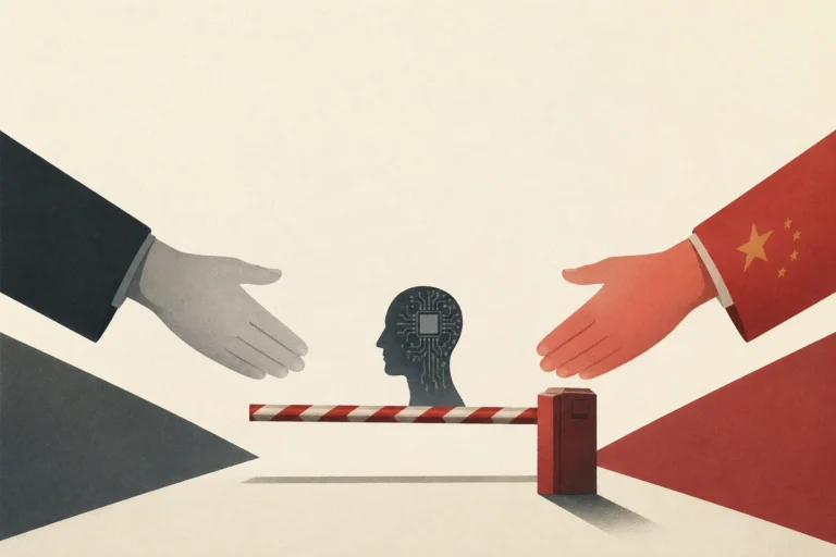 two opposing hands reaching for a handshake separated by a barrier