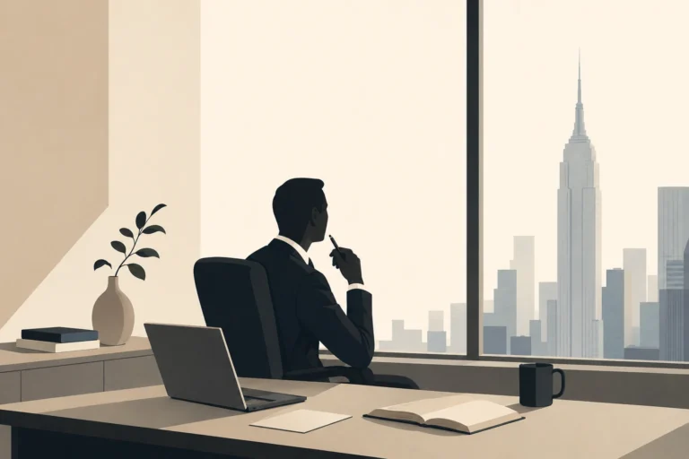 young professional sitting in an office