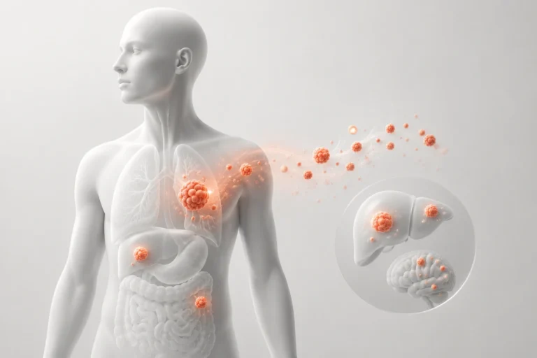Cancer spreading across human body