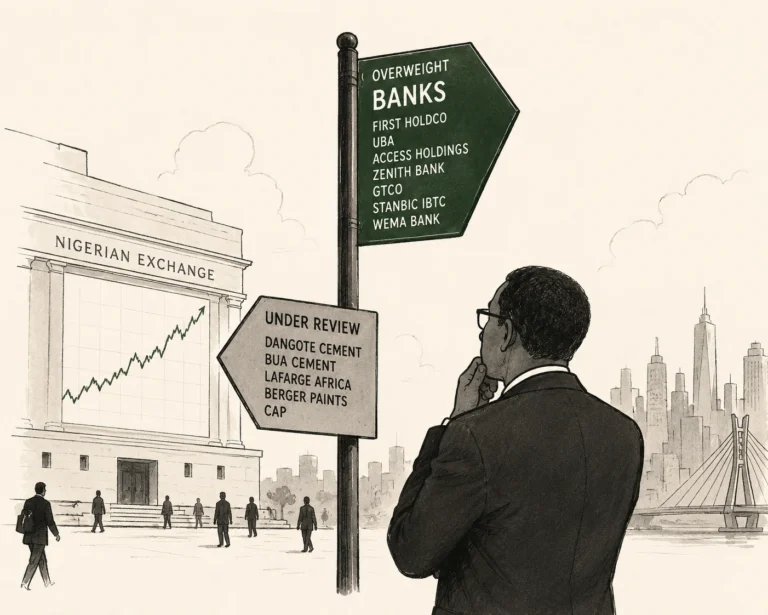 an investor studying the Nigerian stock market