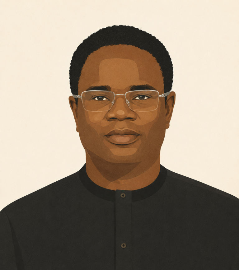 illustrated portrait of Courage Obadagbonyi MBA