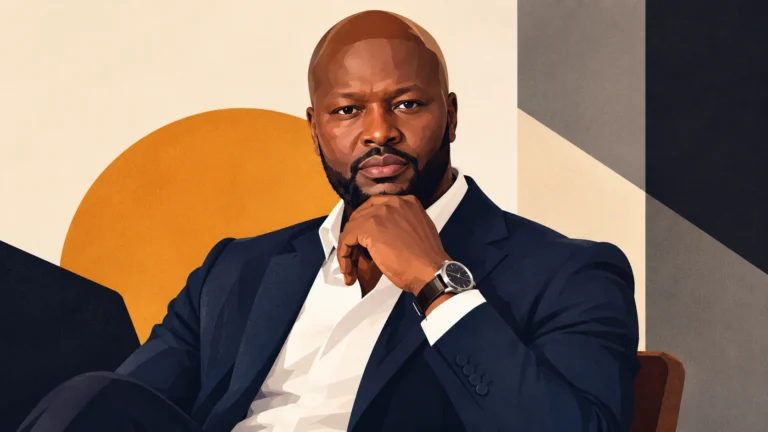 Kola Aina, founder of Ventures Platform, in a minimalist editorial portrait.